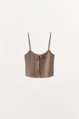 LACE-UP KNIT CORSET - Zara фото 5
