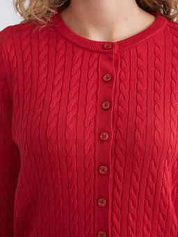 Bisiklet Yaka Kendinden Desenli Kad?n Triko H?rka