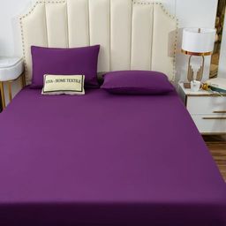Комплект постельного белья Однотонный Сатин на резинке CSR027 160*200*35 2 спальный 70-70 2 шт;50-70 2 шт