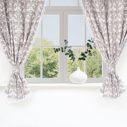 Шторы для кухни с подхватами «Этель» Classic, 150×150 см - 2 шт.,100% хлопок, рогожка 186 г/м²