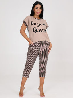 464-П ПИЖАМА ЖЕНСКАЯ (бриджи) (Бежевый)