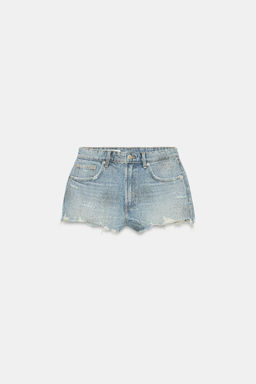 SHORTS CURVED DENIM TRF TIRO ALTO / Azul - Zara фото 6