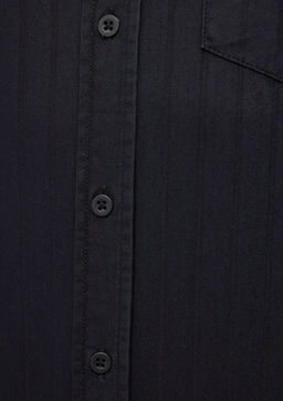 Cizgili Siyah Gomlek - Mavi фото 6