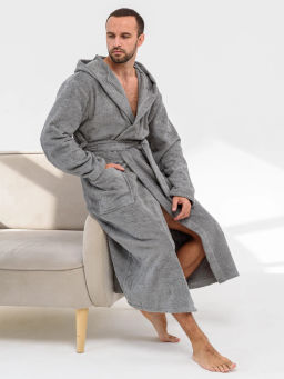 Хлопок 100% Халат махра Банный(капюшон) - Оптима фото 8