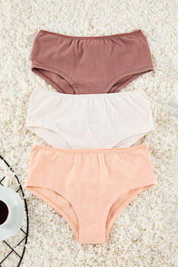 TRENDYOLMILLA Siyah-Beyaz-Ten 3lu Paket Pamuklu Hipster Orme Kulot THMAW25KU00032