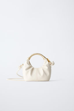 BOLSO BANDOLERA DETALLE FLOR / Blanco Crudo
