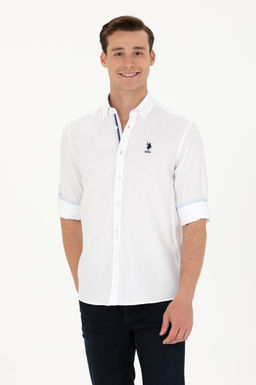 U. S. Polo Assn / Мужская белая рубашка с длинным рукавом - U.s. polo assn фото 15