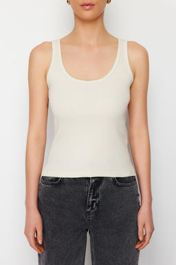 Tas Fitted/Vucuda Oturan Havuz Yaka Fitilli Esnek Orme Atlet TWOSS22AL0042