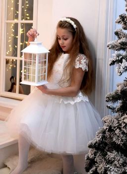 платье для девочки А21-2 Эйра молочный атлас - Etoelf фото 5