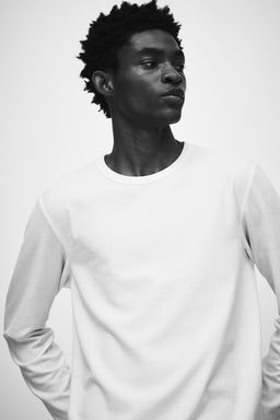 Camiseta gofrada de manga larga Regular Fit