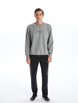 Bisiklet Yaka Uzun Kollu Erkek Sweatshirt