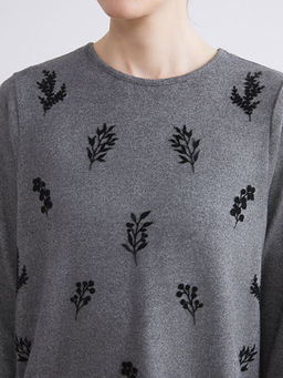 Bisiklet Yaka Desenli Kad?n Ti??rt