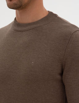 Vizon Melanj Slim Fit _eyrek Yaka Basic Triko Kazak - Pierre cardin фото 7