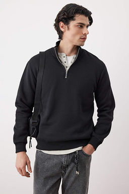 Siyah Regular/Normal Kesim Dik Yaka Kal_n __i Polarl_ Sweatshirt TMNAW26SW00021 - Trendyolmilla фото 2
