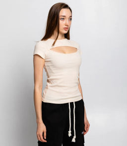 Футболка #КТ2253, светло-бежевый