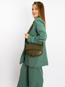 LACCOMA сумка Q5920-хаки натуральная кожа полиэстр