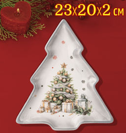 ТАРЕЛКА В ФОРМЕ ЕЛКИ AGNESS CELEBRATION 23*20,2*2,2 СМ