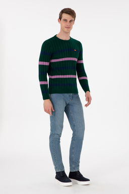 Erkek Regular Fit Bisiklet Yaka Koyu Ye_il Kazak - U.s. polo assn фото 4