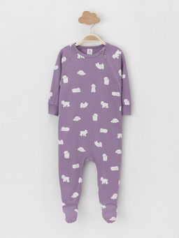 К 6444-2уп/молочный Н085.2,фиолетовый 3612 набор комбинезон (слип) яс