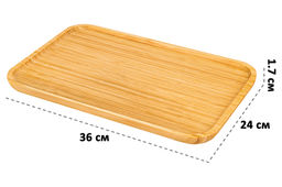 Поднос сервировочный 36*24*1,7 см, прямоугольный, бамбук