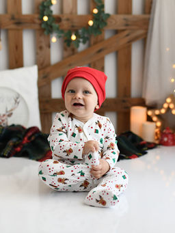 V Yaka Uzun Kollu Y?lba?? Temal? Erkek Bebek Tulum 2li