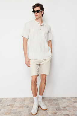 TRENDYOL MAN Ekru Keten Icerikli Oversize Fit Gomlek TMNSS23GO00139 - Trendyolmilla фото 2