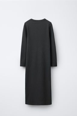 LONG RIBBED DRESS WITH RHINESTONE TEXT - Zara фото 2