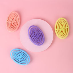 Цена за 2 шт. Расчёска массажная, овальная, 11×7.2(±1) см, МИКС