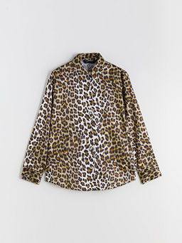 Leopar Desenli Saten Kad?n G?mlek
