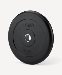 Диск обрезиненный STARFIT BB-202 5 кг, d=26 мм, стальная втулка, черный