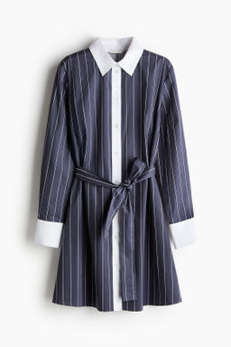 Vestido camisero con cintur?n de anudar