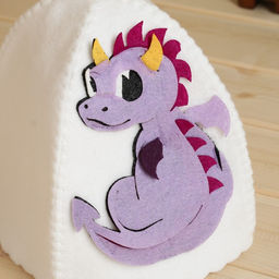 Шапка для бани детская с аппликацией Дракончик, лавандовый - Simaland фото 2