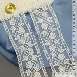 Кружево на сетке KRUZHEVO арт.TBY.40482 шир.55мм цв.W0115 молочный уп.12.9м