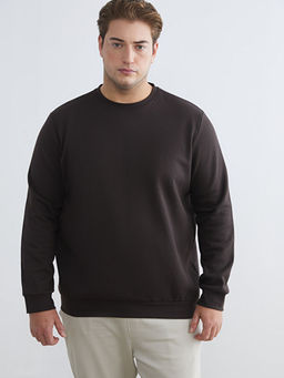 B?y?k Beden Bisiklet Yaka Erkek Sweatshirt