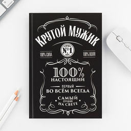 Набор ежедневник А5, 80 л в твердой обложке и ручка «Крутой мужик»