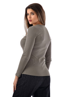 базовый лонгслив в рубчик (лапша) - А+б коллекция фото 5