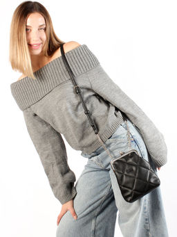 LACCOMA сумка Китти-F071-черный эко кожа хлопок