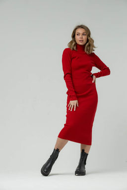 166 Платье Лапша, красный - Knitka wear фото 4