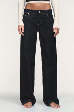 JEANS TRF WIDE LEG TIRO BAJO / Marino oscuro - Zara фото 3