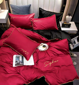 КПБ Mency Winni однотонный с вышивкой на резинке по кругу MENWOV023 1.5 спальный