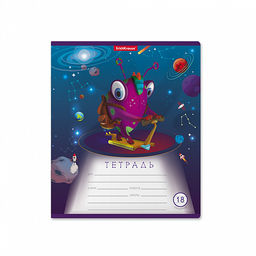 Цена за 200 шт. Тетрадь школьная ученическая ErichKrause Cosmic Monsters, 18 листов, линейка (в плёнке по 10 шт.)  фото 5