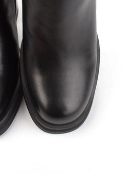 02-B6237-6051Z-6BM-1 BLACK Сапоги зимние женские (натуральная кожа, натуральный мех)