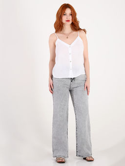 Джинсы серые женские широкие больших размеров - Almond фото 2