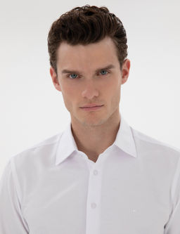 Beyaz Slim Fit Arm_rl_ Uzun Kollu G_mlek