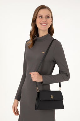 Женская черная сумка через плечо Неожиданная скидка в корзине