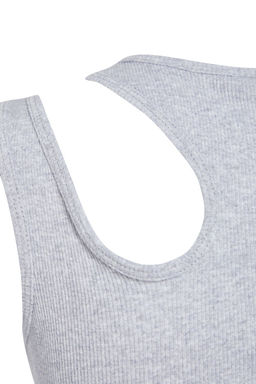 Siyah-gri melanj 2li Paket Cut Out Detayl? Fitted Crop Fitilli Esnek Orme Atlet TWOSS23AL00006