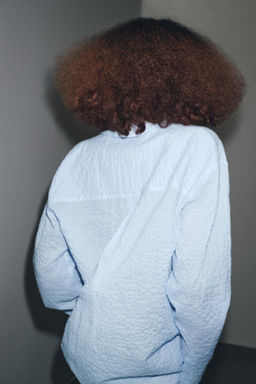 ZW COLLECTION TEXTURED OVERSIZE SHIRT - Zara фото 11