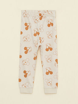 Bisiklet Yaka Uzun Kollu Mickey Mouse Bask?l? Organik Pamuklu Erkek Bebek Pijama Tak?m? - Waikiki фото 3