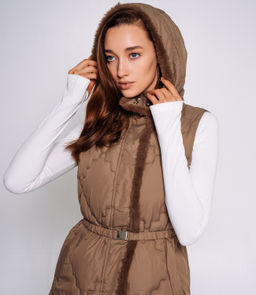 Жилет #КТ09 (3), тёмно-бежевый