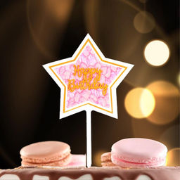 Цена за 7 шт. Топпер для торта С днём рождения - Страна карнавалия фото 2